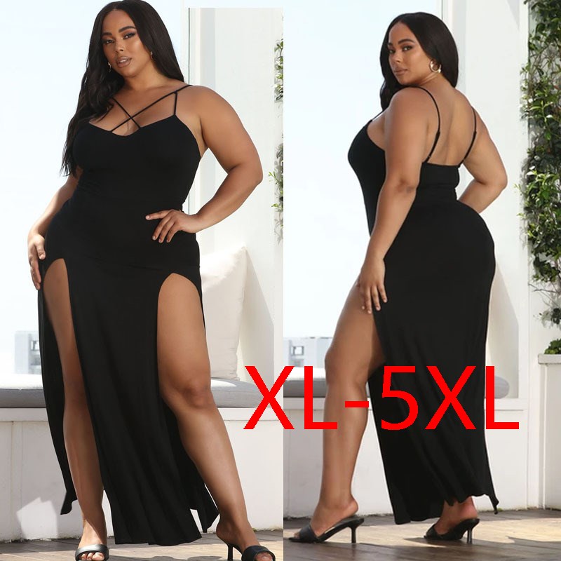 Plus Size Fat Women Dresses Summer Sling Big Dress