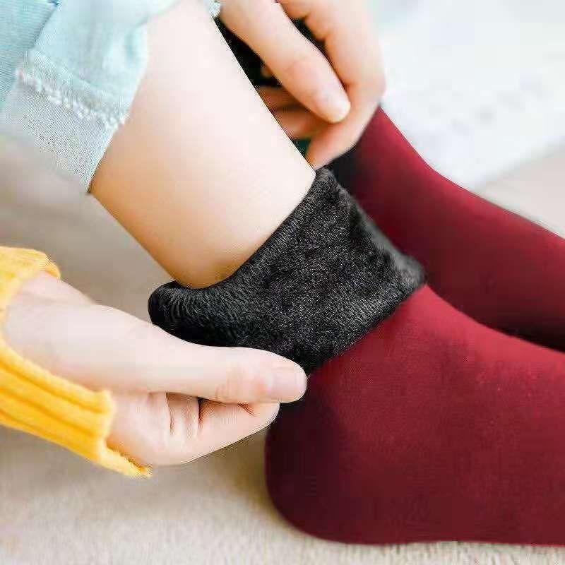 Thickened Velvet Cold Protection Warm Self-heating Snow Socks Men And Women Room Socks Tube Socks