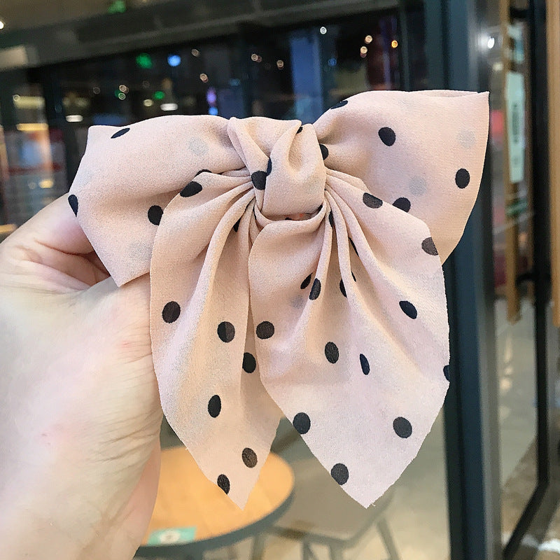 New Polka Dot Big Bow Hairpin Japanese Ribbon Hair Accessories