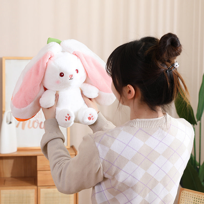 Kawaii Fruit Transfiguré Lapin Peluche Jouet Mignon Carotte Fraise Se Transformer En Lapin En Peluche Jouet Enfants Anniversaire/ Noël