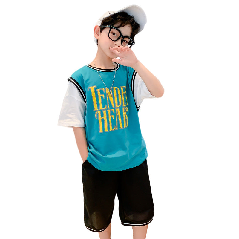 Children's Clothing Boys Summer Short-sleeved Suit