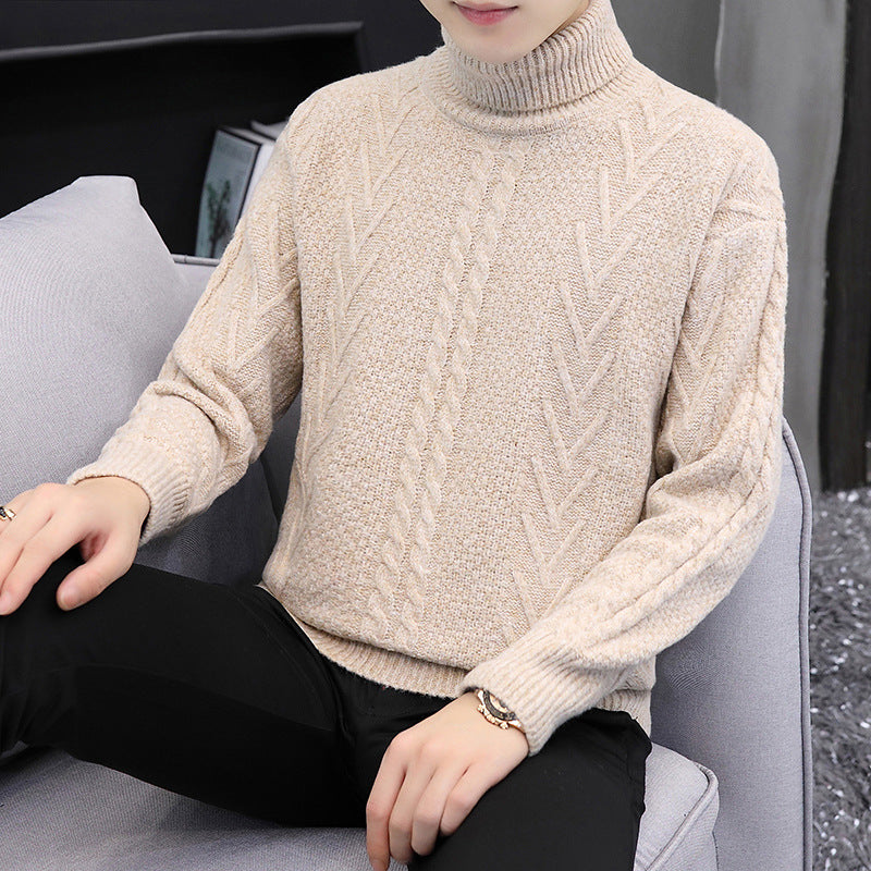 Casual Loose High Neck Sweater Men Top