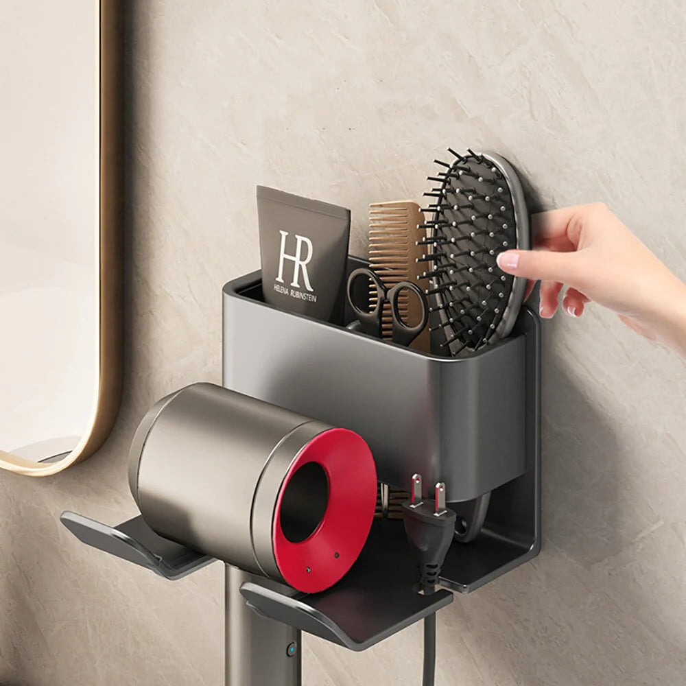 Hair Dryer Holder Wall Dryer Cradle Straightener Stand Hairdryer Organizer Storage Box Toilet Blower Holder Bathroom Shelves