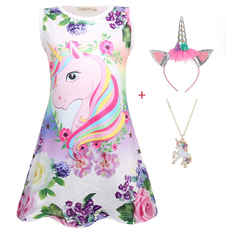 New Baby Kids Dresses Girls Dress Sleeveless Clothing Children Princess Party Lol Dress Unicorn Clothes 4 5 6 7 8 9 10 Years