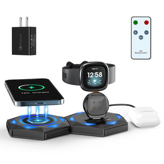 Fit for Apple 3-in-1 wireless charger fitbit versa3/sense watch wireless charger