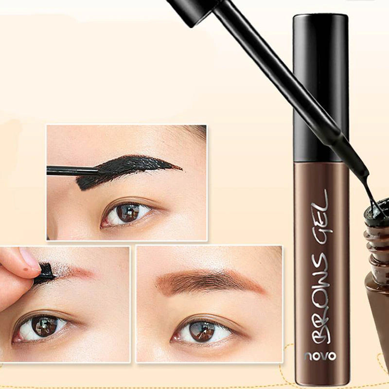 2 Colors Peel off Eyebrow Tint Waterproof Tattoo Eyebrow Gel Black Brown Tattoo Brow Gel Waterproof Peel off Dye Eye Brow Gel