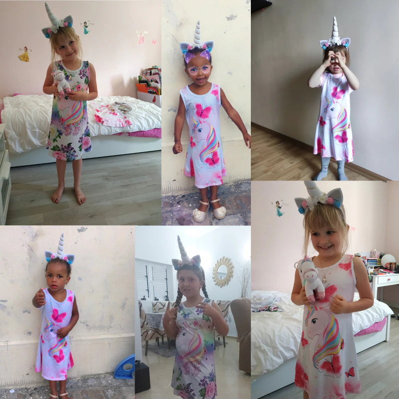 New Baby Kids Dresses Girls Dress Sleeveless Clothing Children Princess Party Lol Dress Unicorn Clothes 4 5 6 7 8 9 10 Years