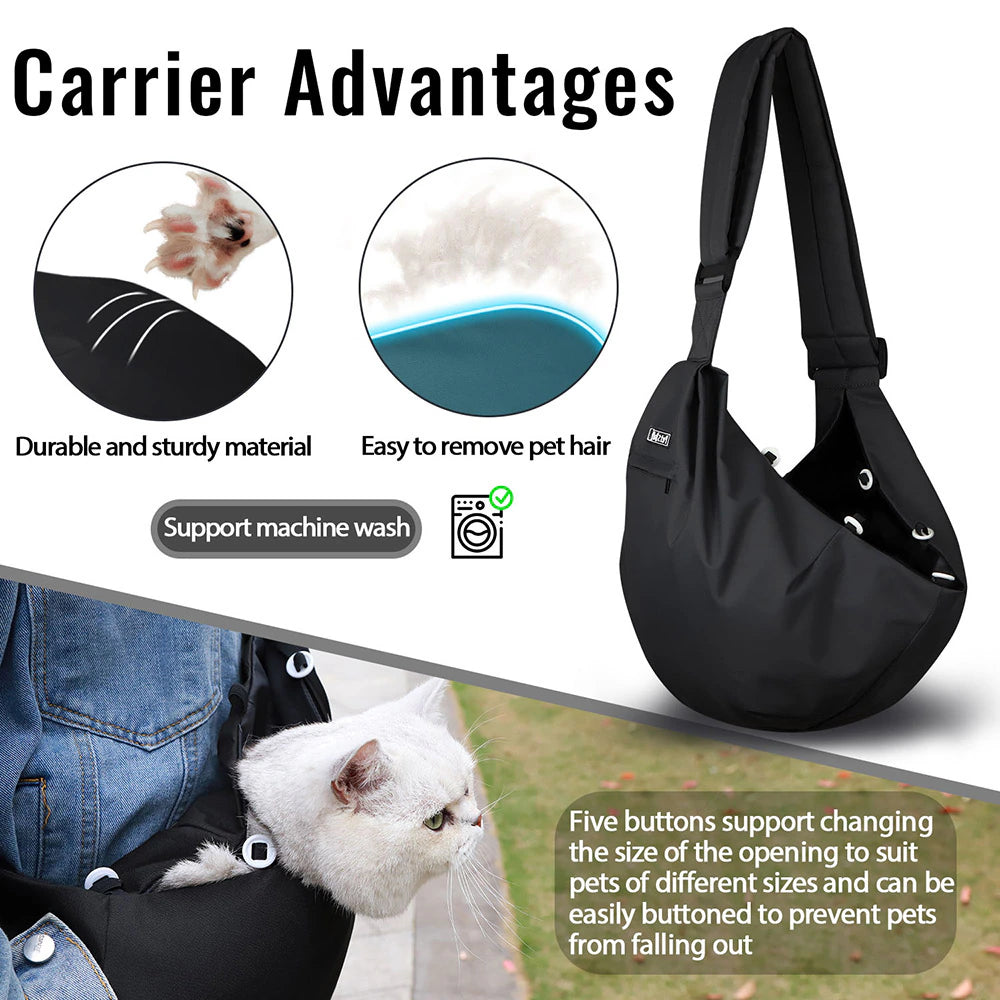 Petskd Pet Dog Sling Carrier Bag Outdoor Portable Shoulder Messenger Bag Cat Walking Bag for Puppy Kitten Nylon Pets Handbag