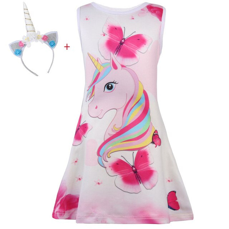 New Baby Kids Dresses Girls Dress Sleeveless Clothing Children Princess Party Lol Dress Unicorn Clothes 4 5 6 7 8 9 10 Years